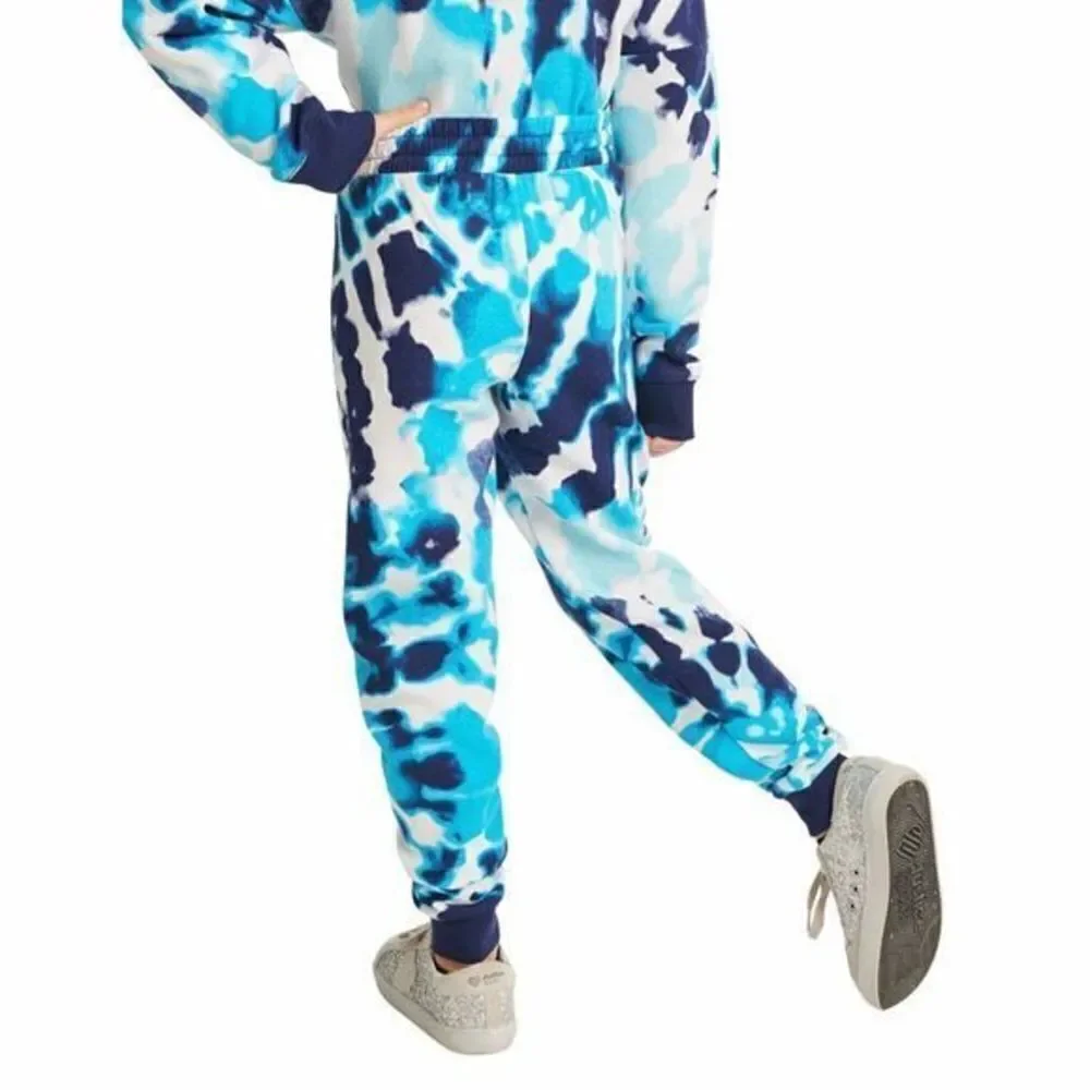 NWT 2 Justice Girls Sz M(10) Fleece Tie Dye Joggers Graphic Sweatpants